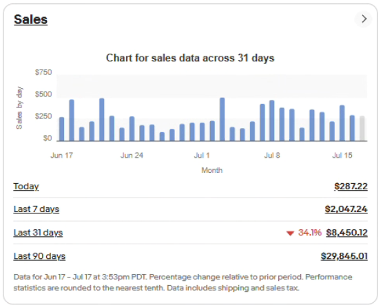 eBay store sales snapshot 4